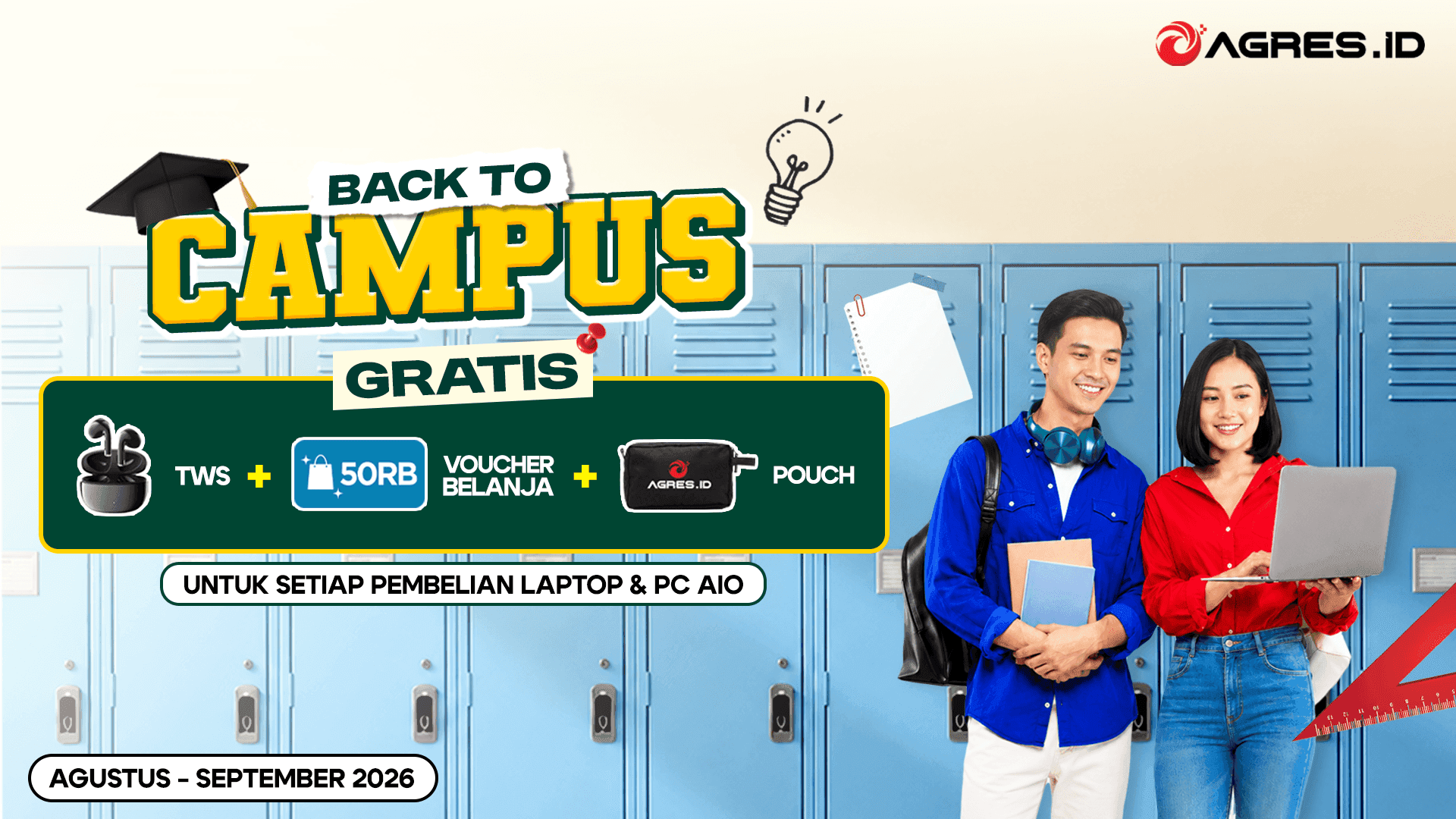 Back to Campus 2026: Belanja Laptop & PC AIO di AGRES.ID Dapatkan Banyak Bonus Gratis!